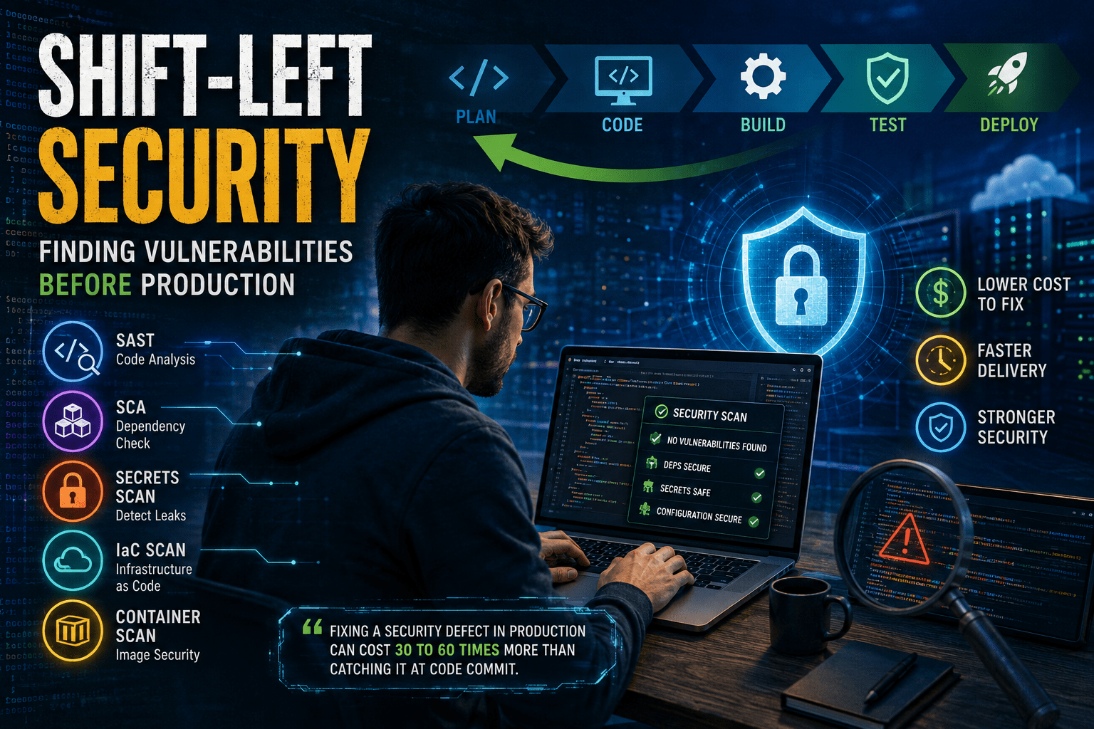 Shift-left security process for finding software vulnerabilities before production
